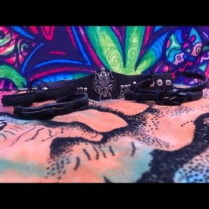 Wolf Emblem Leather Wrist Cuff